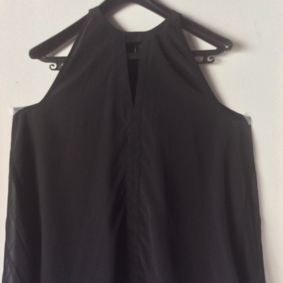 NWOT Kenneth Cole Chiffon Keyhole Neck High Low Pleated Mesh - Picture 4 of 8